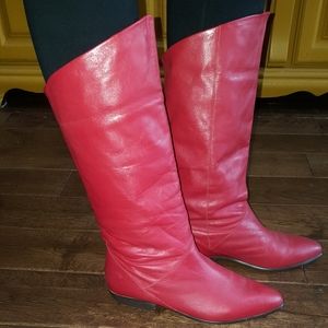 Vintage Red Leather Boots